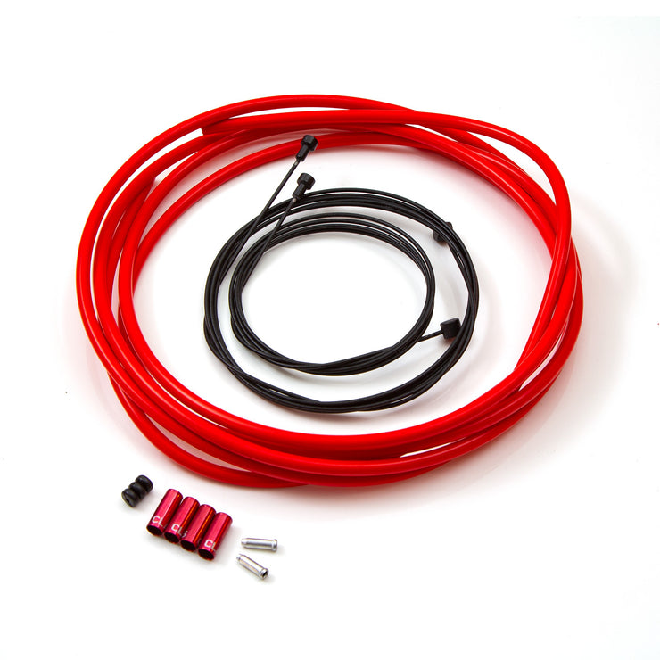 Clarks Lightweight Alloy Housing Brake Cable Kit - Red