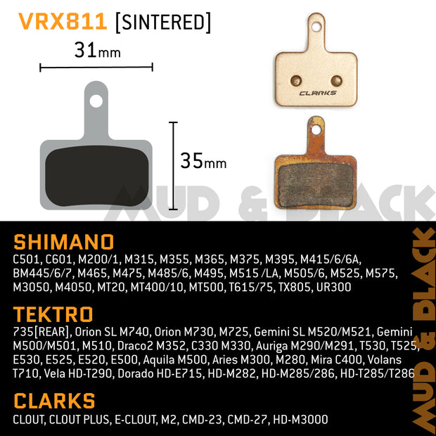 Clarks Disc Brake Pad VRX811 Bulk Pack