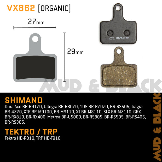 Clarks Disc Brake Pads VX862, Dura Ace, Ultegra, 105, Tiagra, x2 prs