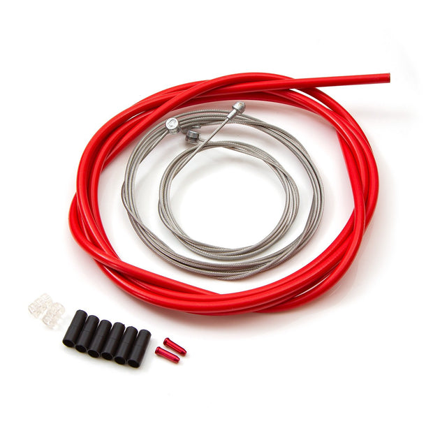 Stainless Steel Brake Cable Kit - Red