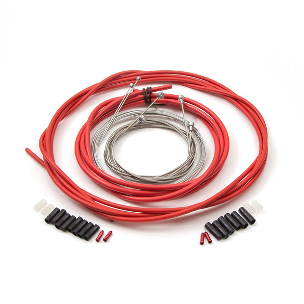 Clarks Stainless Steel Universal Brake & Gear Cable Kit - RED